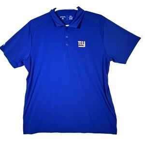 Antigua Men's Polo Shirt 2XL Blue New York Giants Short Sleeve Collared‎ M787